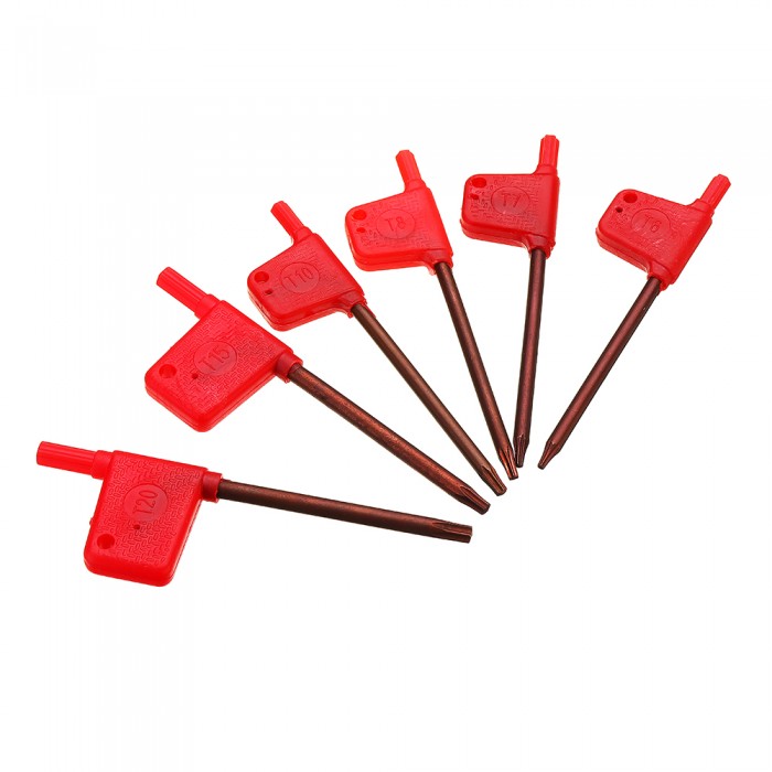 MACHIFIT 10pcs T6/7/8/10/15/20 Torx Spanner Key Small Red Flag Screwdriver Tool