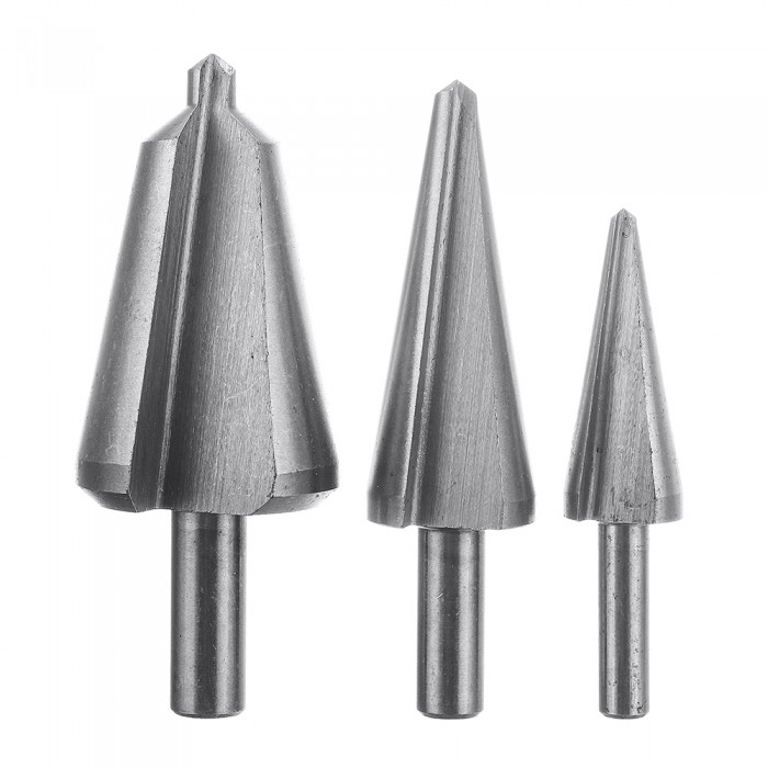 3pcs 16-30.5mm 5-20mm 3-14mm HSS Taper Umbrella Drill Bit Step Drill Set Cone Cutter Chamfer Tool
