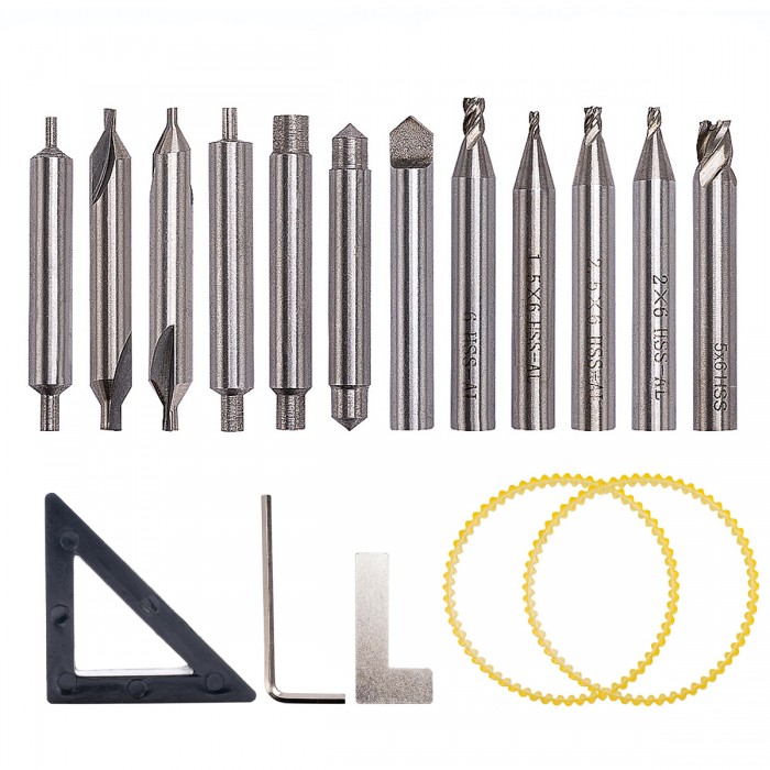 12pcs HSS Milling Cutter Drill Bit Set Vertical Spare Parts