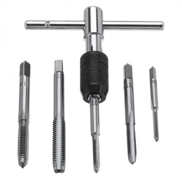 6pcs M3-M8 Tap Drill Set T Handle Ratchet Tap Wrench Machinist Tool