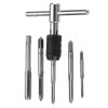 6pcs M3-M8 Tap Drill Set T Handle Ratchet Tap Wrench Machinist Tool