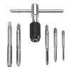 6pcs M3-M8 Tap Drill Set T Handle Ratchet Tap Wrench Machinist Tool