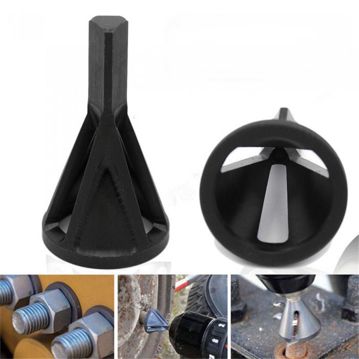 Black Deburring External Chamfer Tool Drill Bit Remove Burr Triangle Shank