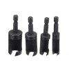 4pcs 6/10/13/16mm Hex Shank Woodworking Tenon Plug Hole Cutter Drill Bit Set