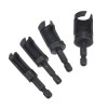 4pcs 6/10/13/16mm Hex Shank Woodworking Tenon Plug Hole Cutter Drill Bit Set
